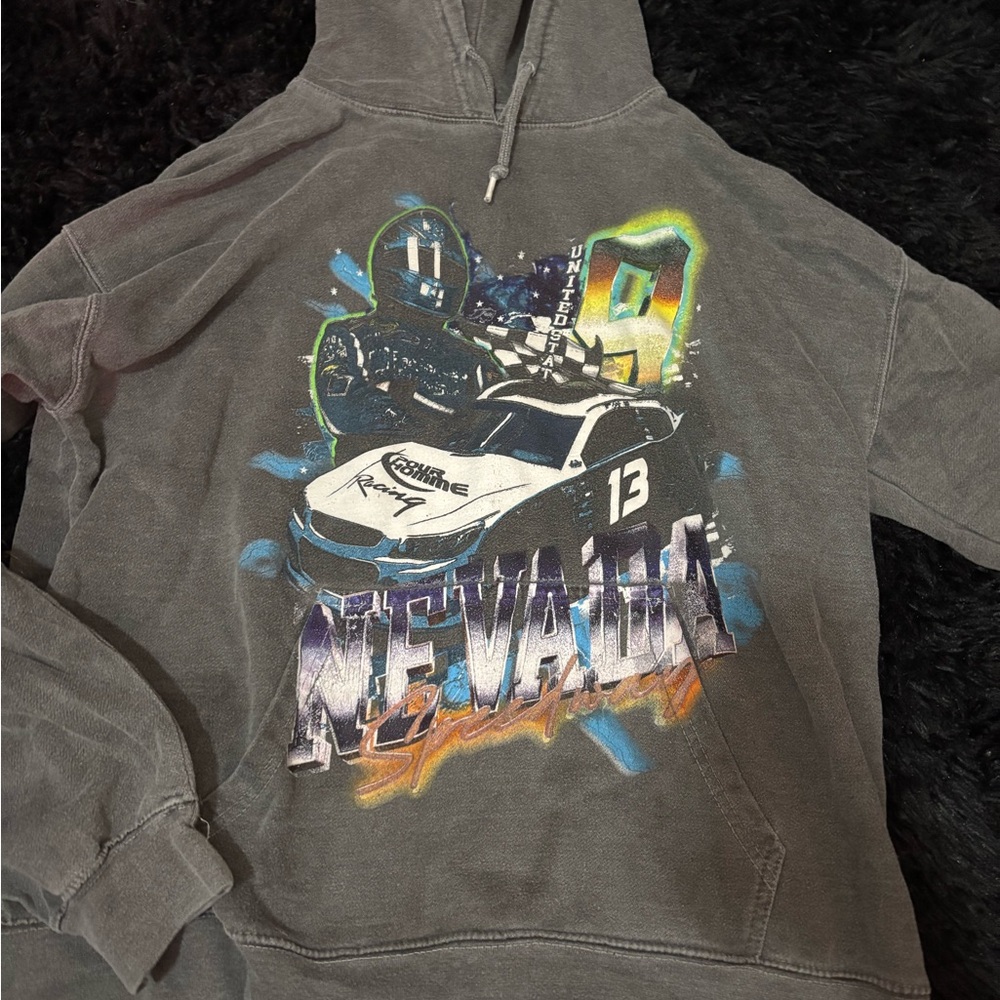 Gray Nevada Racing Hoodie